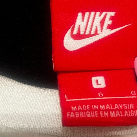 Nike Air Jumper Color Block Sz L Crew Neck Logo Sweater White Black Swoosh - Picture 7 of 10